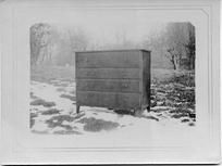 SA0612b - Four views of a pine bureau / desk shows open and closed. Identified on the back. Desk is associated with the North Family.